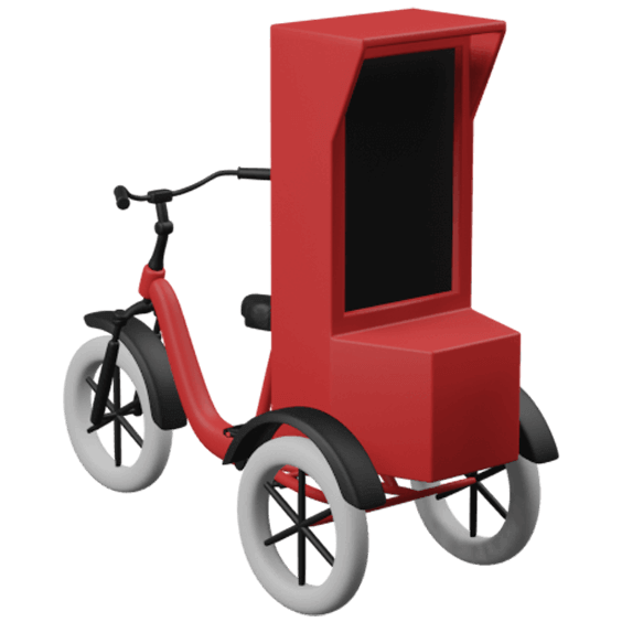 Interactive mobile billboard bicycle